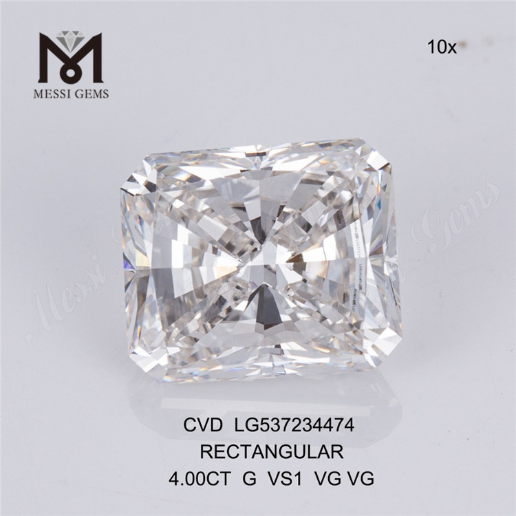 4CT REKTANGULÆR hvid løs laboratoriediamant G 4kt stor syntetisk diamant engros-orice