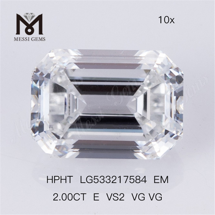 2ct E VS2 VG VG smaragdsleben lab-dyrket diamant