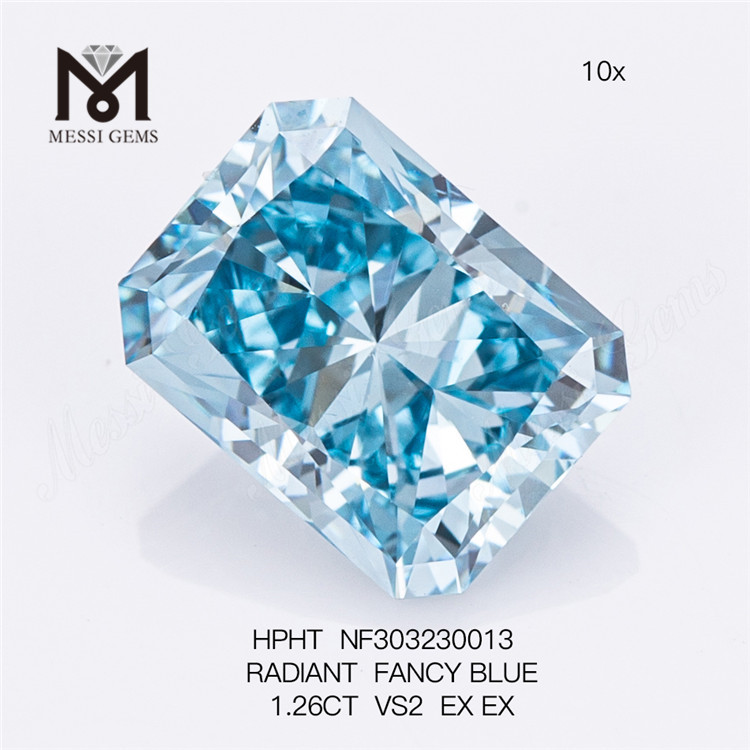 1.26CT VS2 RADIANT FANCY BLUE helsa;e laboratoriedyrket diamant HPHT NF303230013 
