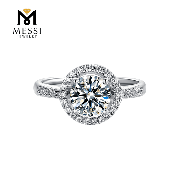 mode Design forgyldt 925 sterling sølv ring moissanite diamant damering