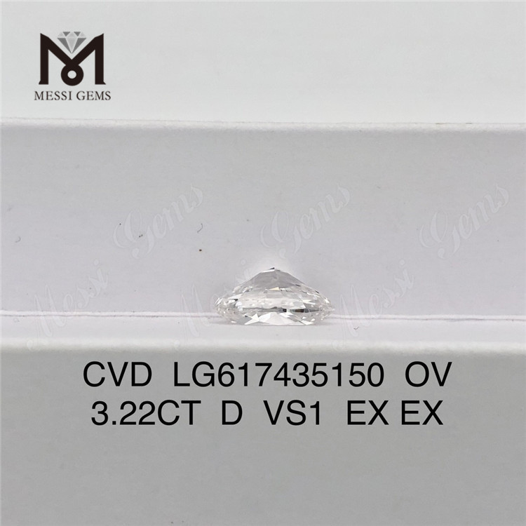 3.22CT D VS1 ovale mandskabte diamanter IGI丨Messigems CVD LG617435150