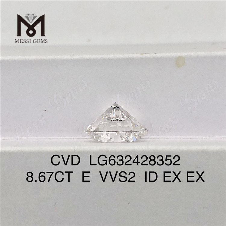 8.67CT E lavet ikke-minerede diamanter VVS2 ID CVD LG632428352丨Messigems 