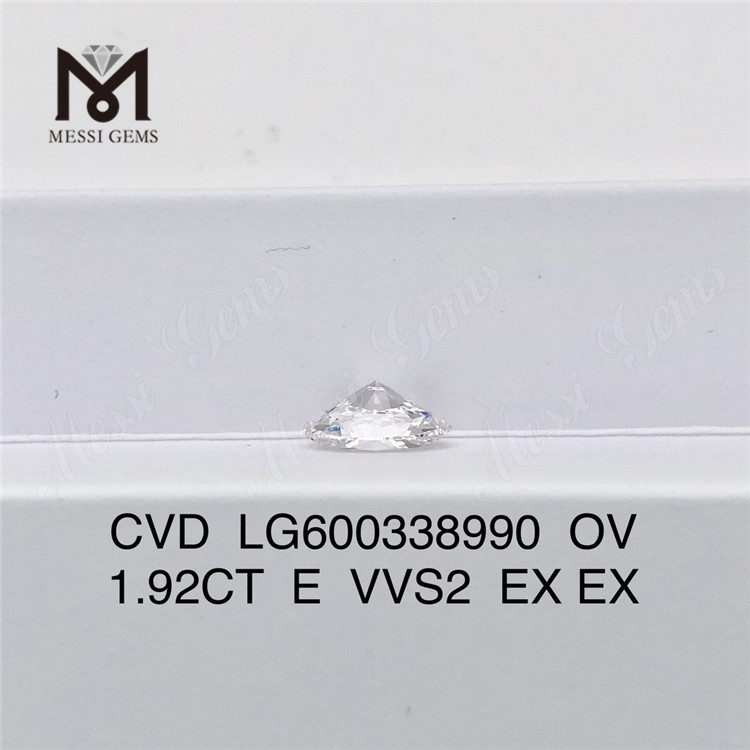 1.92CT E VVS2 EX EX OV lab dyrket diamant cvd LG600338990 Miljøvenlig丨Messigems 