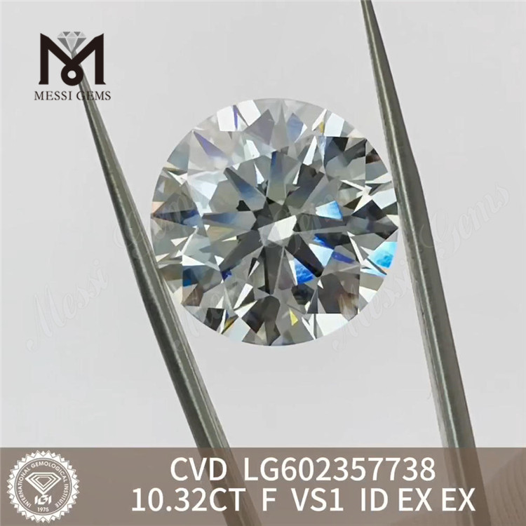 10.32CT F VS1 ID EX EX til smykkedesignere 10ct cvd dyrket diamant LG602357738丨Messigems