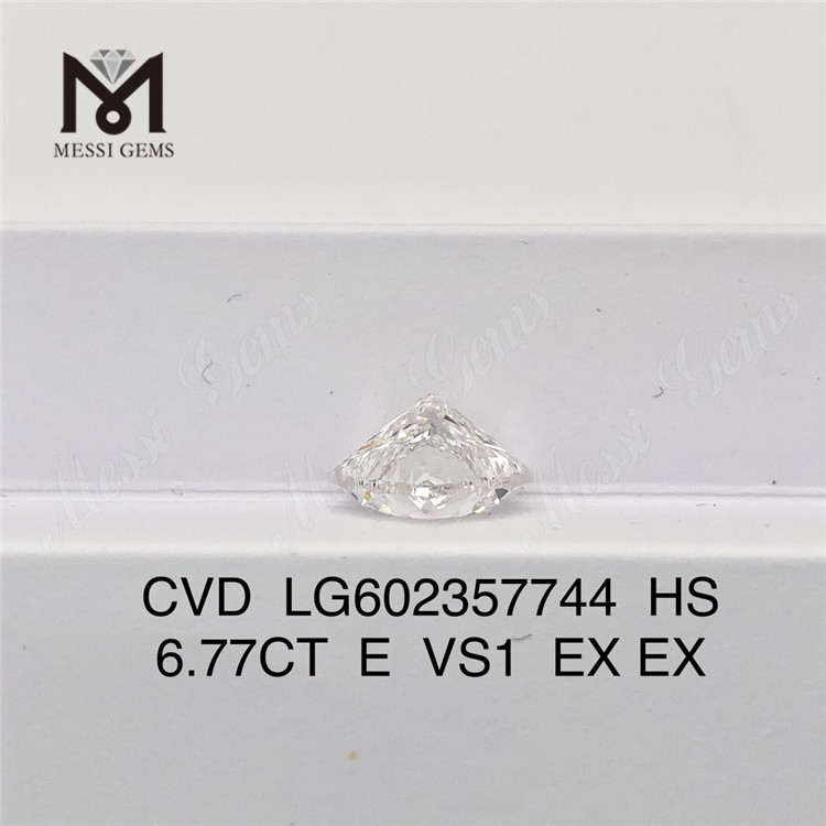 6.77CT E VS1 EX EX 6ct cvd løs diamant hjerteform LG602357744丨Messigems