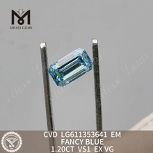 1.20CT VS1 CVD FANCY BLUE EM bedste pris laboratoriedyrkede diamanter LG611353641丨Messigems 