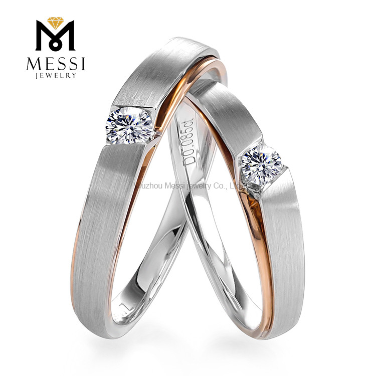 Fashion Design 14k 18k Lab dyrket diamant ægteskab bryllup par Ring