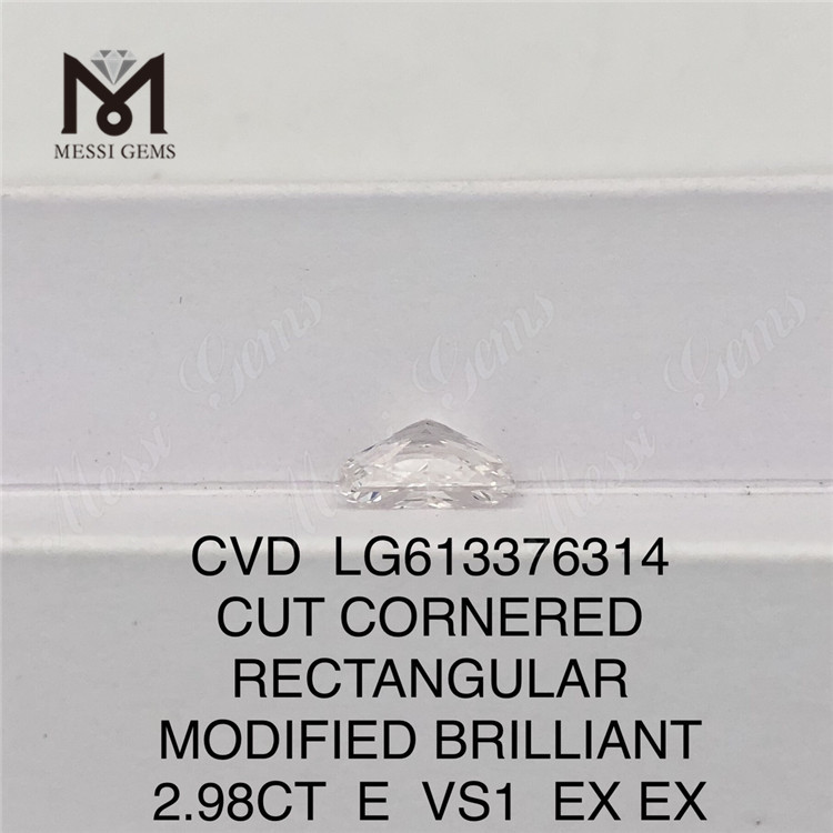 2.98CT RECTANGULAR CUT E VS1 CVD LG613376314