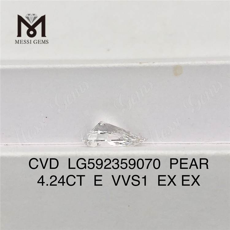 4.24CT pæreskårne IGI Diamond E VVS1 EX EX CVD LG592359070丨Messigems