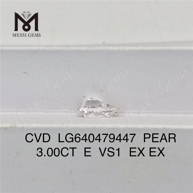 3.00CT E VS1 PEAR bedste kvalitet laboratoriediamanter IGI LG640479447丨Messigems