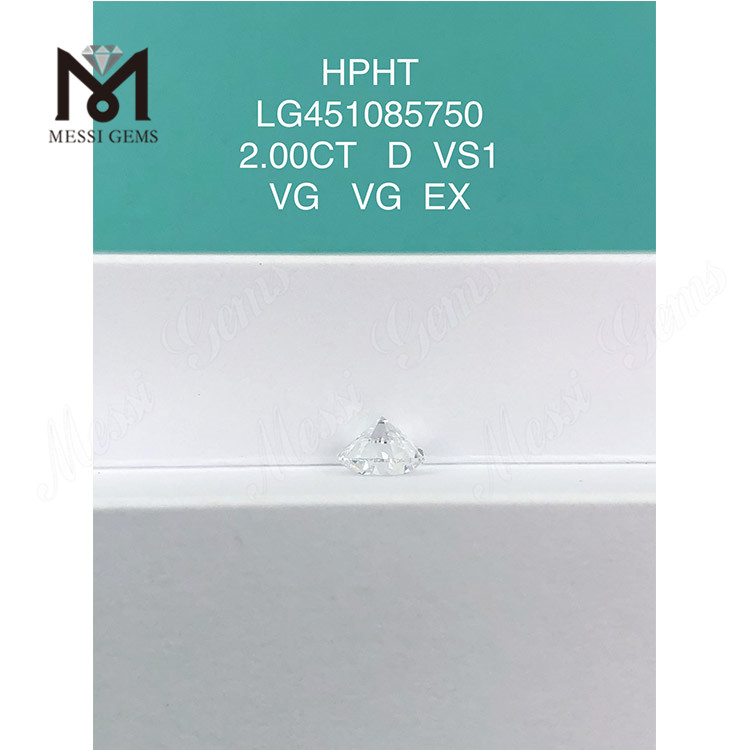 2,00 karat D VS1 VG Cut Grade Runde HTHP laboratoriediamanter