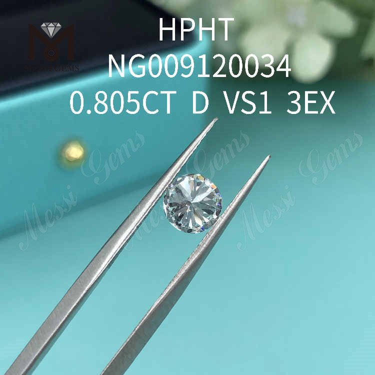 0,805 karat D/VS1 rund løs lab diamant 3EX
