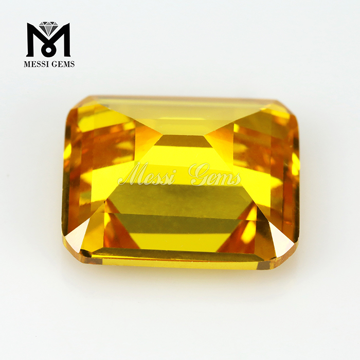 11x13mm ottekantet gul cz ædelsten cubic zirconia ædelsten