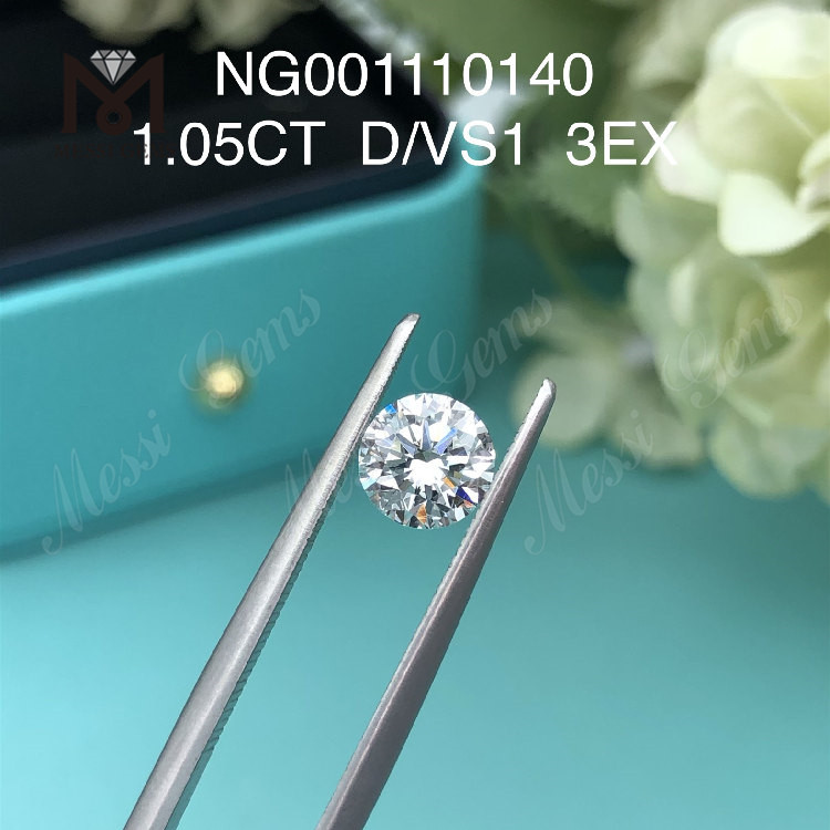 1,05 ct D rund VS1 EX Cut Grade NGIC-certificerede lab-skabte diamanter