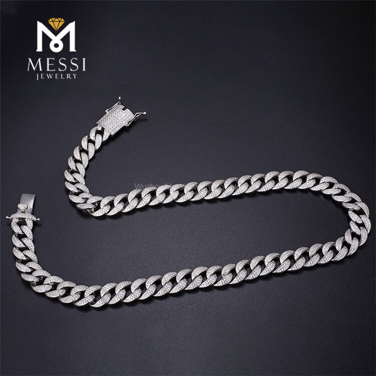 925 Sølv Håndlavet Moissanite afkølet bling Cuban Chain Link