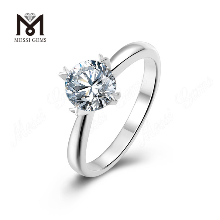 Messi Gems 1 karat D farve moissanite diamantbryllup 925 sterling sølv ringe til kvinder