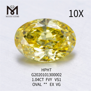 1.04ct FVY Ovalsleben gul diamantlab dyrket VS1
