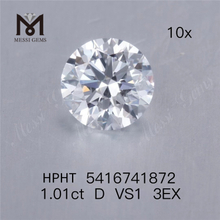 1.01ct rund hpht lab diamant engros D VS 3EX menneskeskabte diamant på tilbud