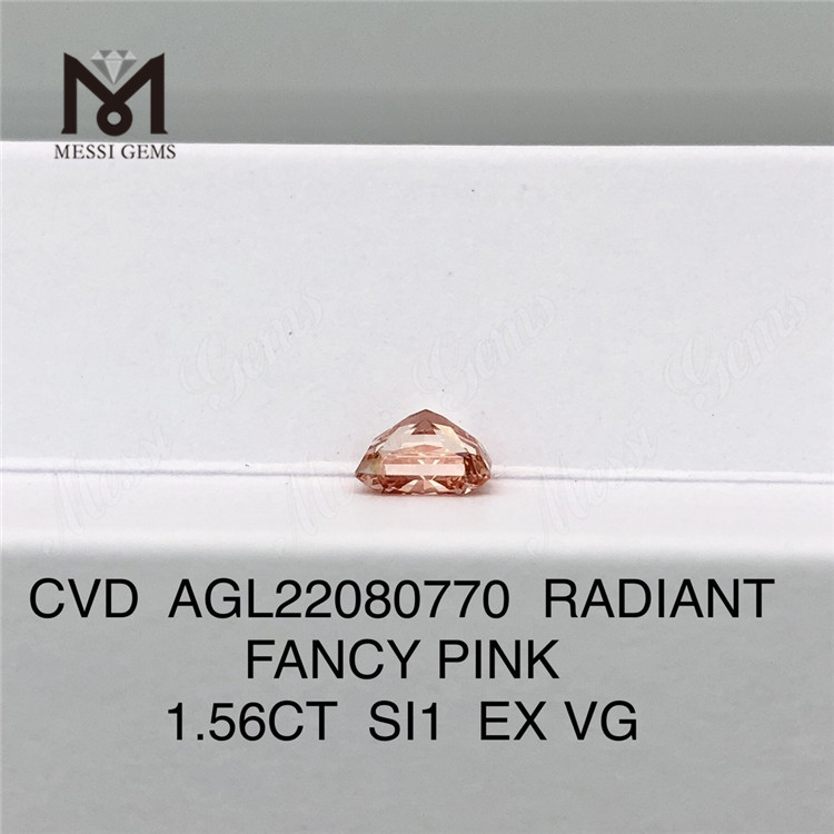 1.56CT FANCY SI1 EX VG CVD RADIANT cut syntetisk pink diamant AGL22080770 