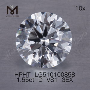 1.55ct D vvs løs hpht lab diamant udsalg rund form 3EX lab diamant på udsalg