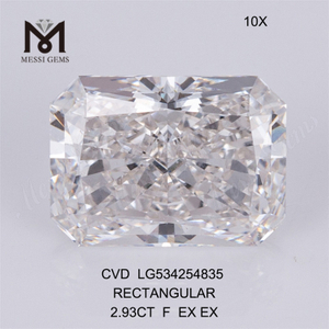 2.93CT REKTANGULÆR skærende cvd diamant F Lab Diamond IGI-certifikat