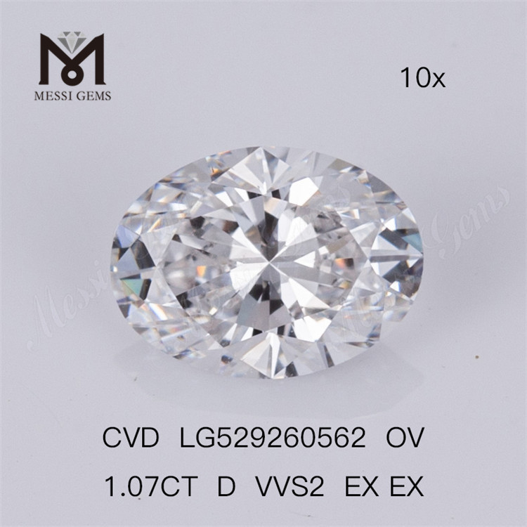1.07ct D Vvs Lab Diamond OVAL Bedste Løs Lab Diamond CVD