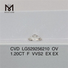 1.20ct F Vvs2 Løs Lab diamantudsalg OVAL Billig menneskeskabt diamant CVD