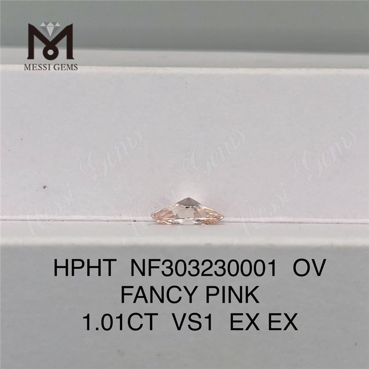 1.01CT OV FANCY PINK VS1 EX EX menneskeskabte lyserøde diamanter HPHT NF303230001