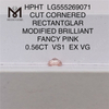 0.56CT HPHT diamant RECTANTGLAR FANCY PINK VS1 EX VG laboratoriedyrket diamant LG555269071