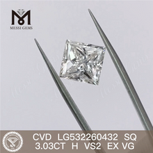 3.03CT H cvd diamant engros SQ VS2 producent af laboratoriedyrkede diamanter på tilbud