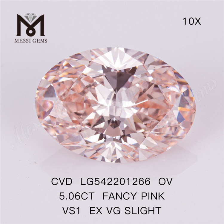 5.06ct vs1 EX VG Slight Fancy pink farve højkvalitets laboratoriedyrket diamant 