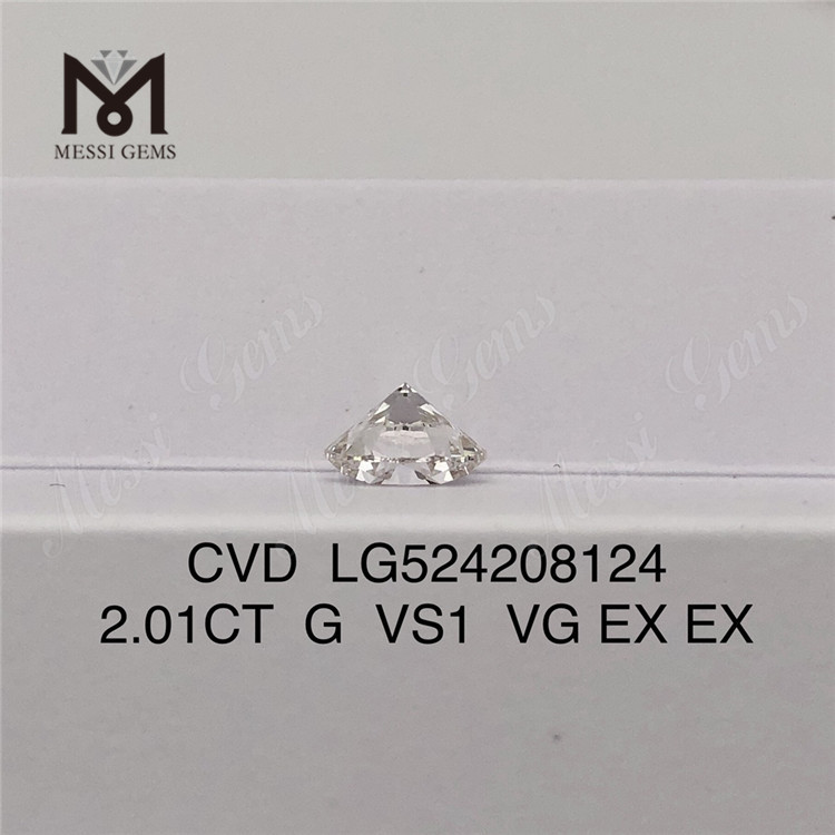 2,01 Ct G farve VS1 lab diamant rundslebet CVD løs diamant