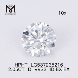 2.05CT D VVS bedste hpht løs laboratoriediamant 2 karat menneskeskabt diamant på udsalg