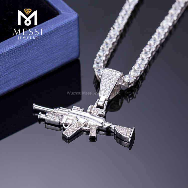 HipHop Luksusgaver Smykker Custom Cross Shaped 18K Guld Mænd Pendant Iced Out Moissanite Chain Halskæde