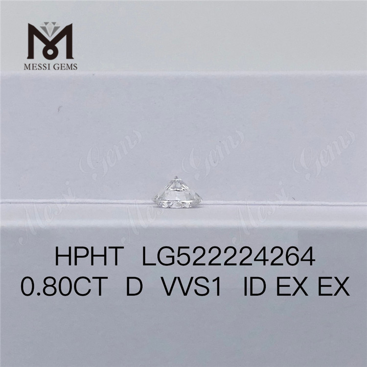 Rund form 0,8 karat D/ VVS1 ID EX EX laboratoriedyrket HPHT-certifikat diamant Engrospris 