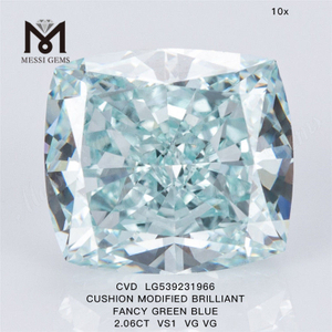 2.06ct pude cvd diamant engros fancy grøn blå lab dyrket diamant leverandører