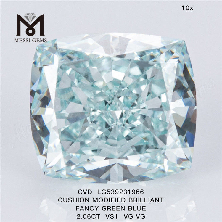 2.06ct pude cvd diamant engros fancy grøn blå lab dyrket diamant leverandører