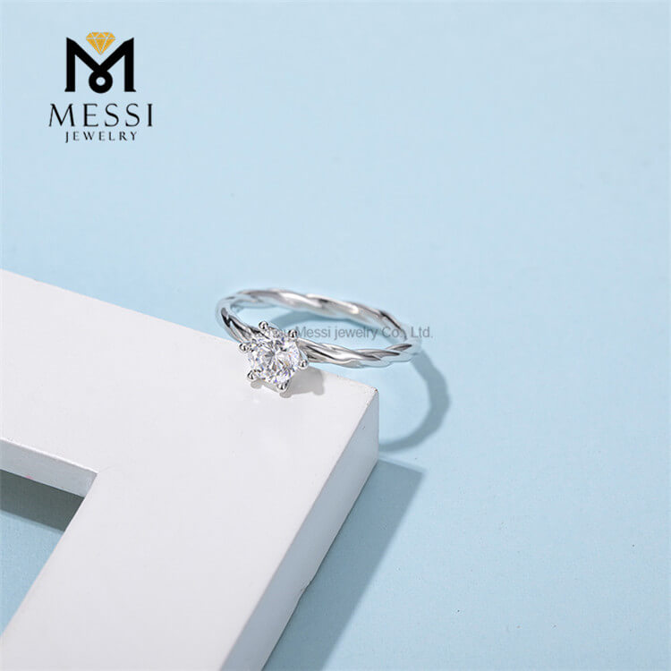 2 karat moissanite diamantring 925 sterling sølv ring til bryllup