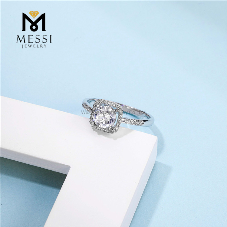 Gratis forsendelse Højkvalitets Mode Moissanite Diamantringe Smykker Kvinder 925 Sterling Sølv Ring
