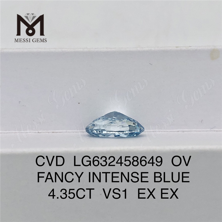 4.35CT VS1 CVD OV diamantlaboratorier. FANCY INTENSE BLUE LG632458649丨Messigems