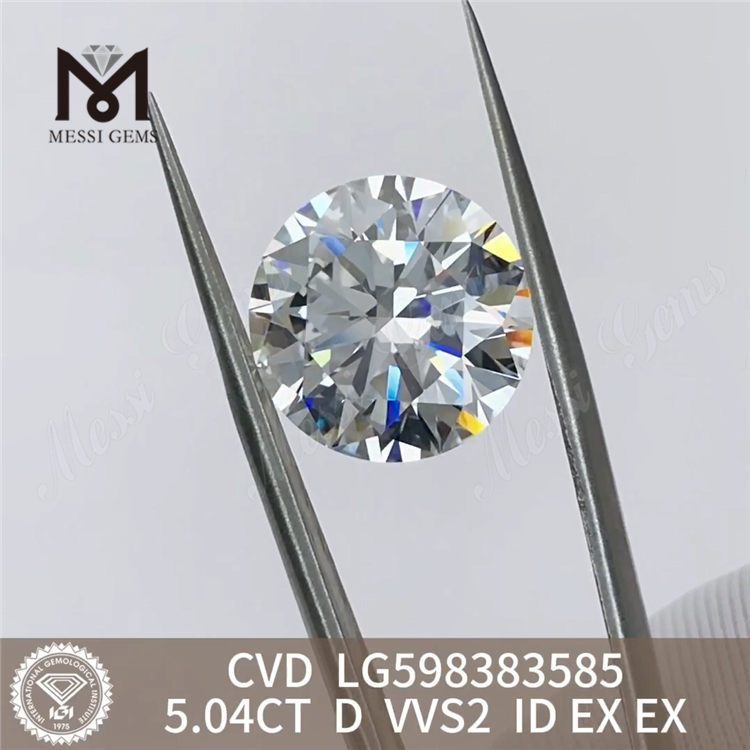 5.04CT D VVS2 ID cvd syntetisk diamant LG598383585 