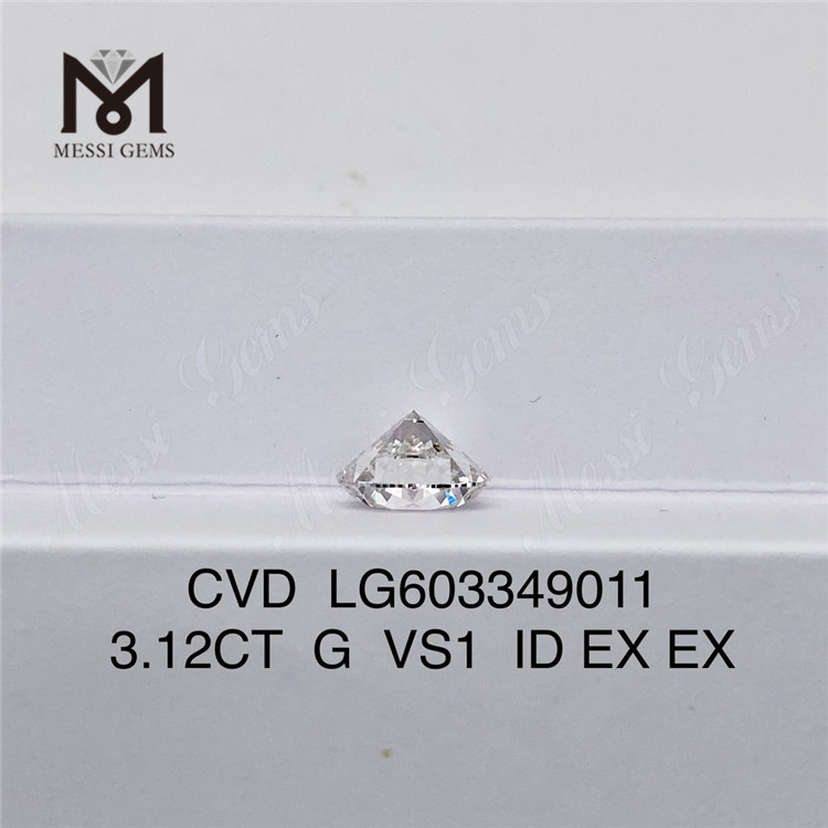 3.12CT G VS1 ID 3ct cvd dyrket diamant LG603349011 Optical Excellence丨Messigems 
