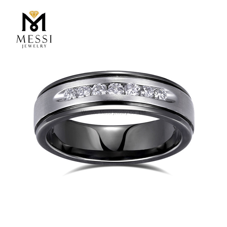 18 K guld 11 g sort ring 2 mm Lab diamant mand ringe til bryllup