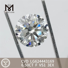 6.50CT F VS1 3EX CVD runde løse fremstillede diamanter LG624443169丨Messigems