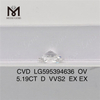 5.19CT D VVS2 EX EX OV CVD 5ct CVD Diamond LG595394636
