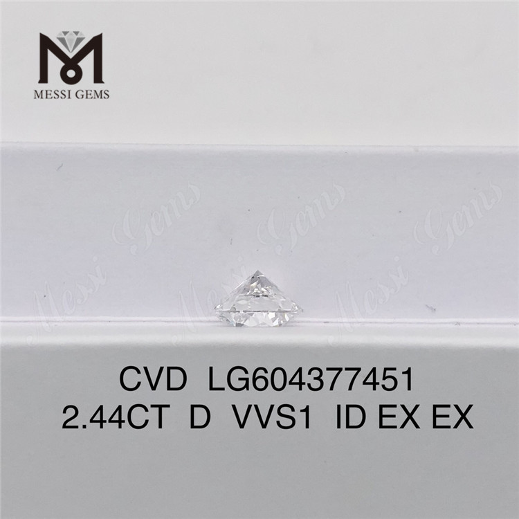 2,44 karat igi-certificerede diamanter D VVS1 Overkommelig løs diamant til smykkedesignere丨Messigems LG604377451