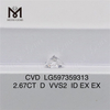 2,67 karat igi-graderet diamanter D VVS2 CVD-diamant Etisk hentet丨Messigems LG597359313