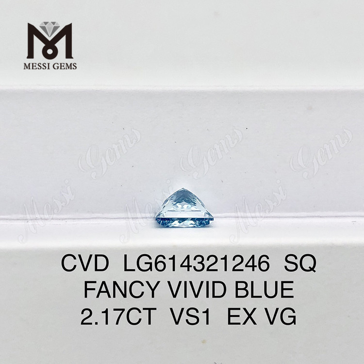 2.17CT SQ FANCY VIVID BLUE laboratorieudviklede diamanter VS1 LG614321246丨Messigems