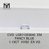 1.13CT VVS2 CVD FANCY BLUE EM Lab Diamond Solitaire IGI Diamonds Brilliance丨Messigems LG611353640 