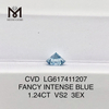 1.24CT VS2 3EX FANCY INTENSE BLUE billigste lab skabte diamanter丨Messigems CVD LG617411207